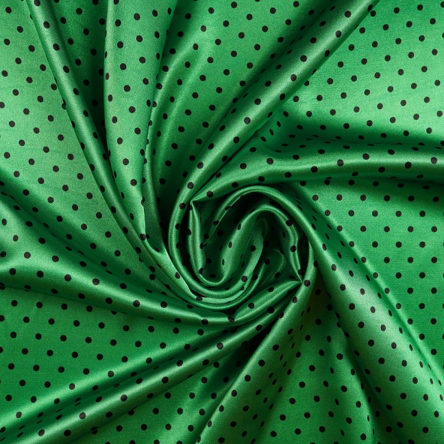 Атлас стрейч горох 06 зелено-черный D4