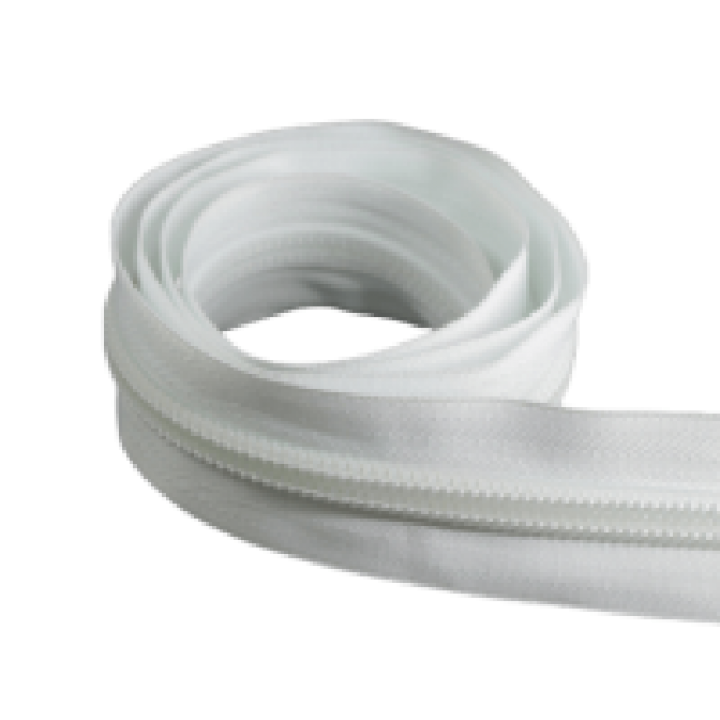 Рулонная молния спиральная тип 8 цвет белый 101 плотность 19 г/м