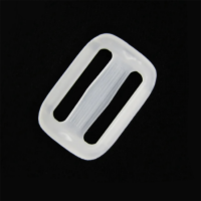 Пряжка двухщелевая пластик ПП 25 мм цвет прозрачный