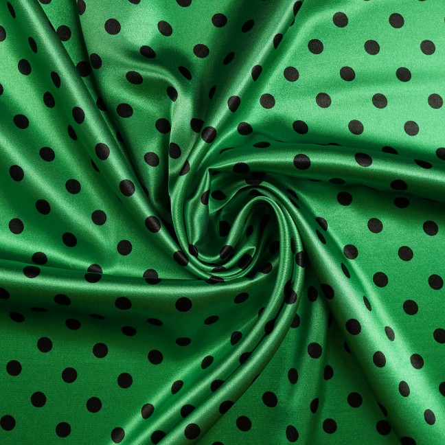 Атлас стрейч горох 06 зелено-черный D2