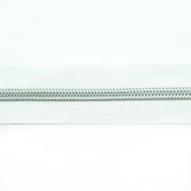 Рулонная молния декоративная спиральная тип 5 цвет белый звено серебро