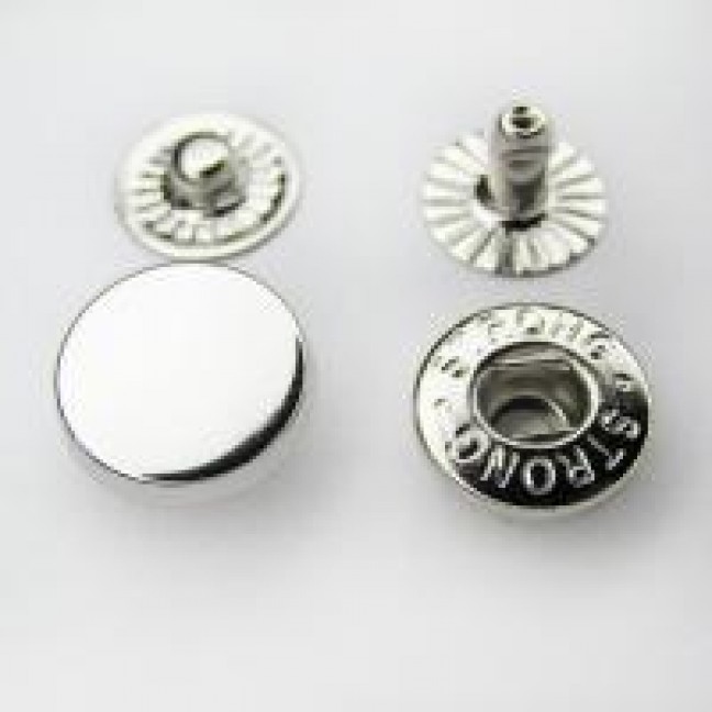 Кнопка декоративная глянец 12,5 мм никель