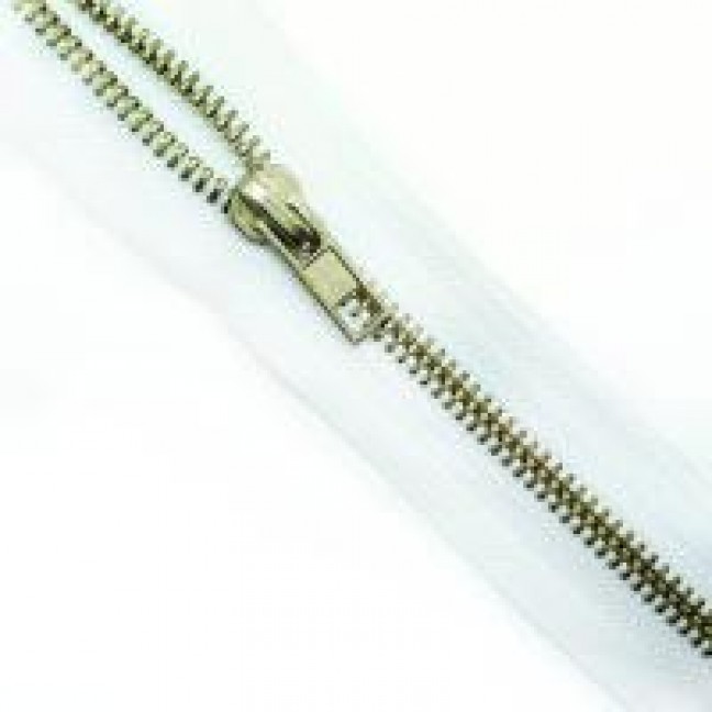 Молния джинсовая тип 5 18 см цвет белый 101