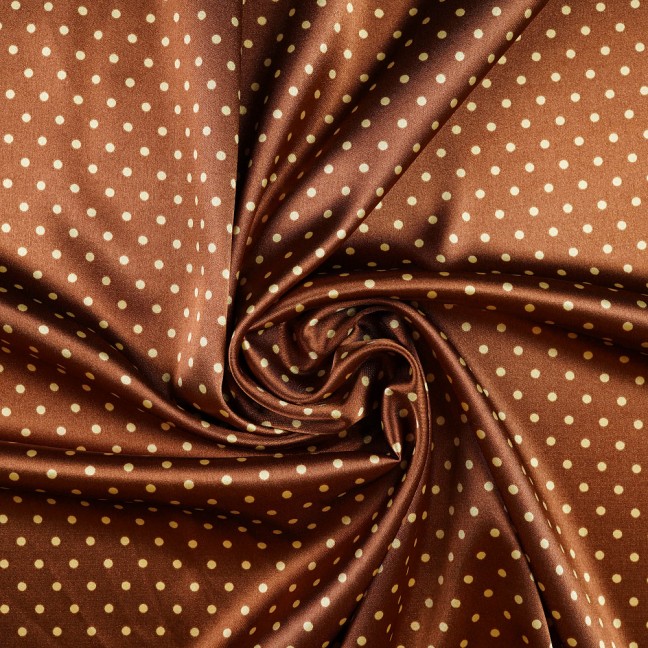 Атлас стрейч горох 08 коричнево-бежевый D4