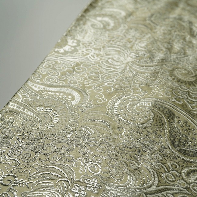Парча Жаккард Серебро 05 бежевый