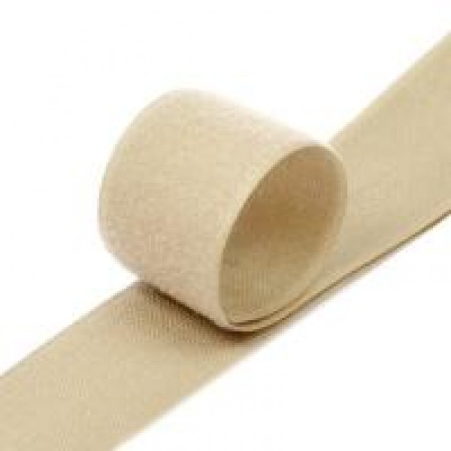 Лента-липучка велькро пришивная 50 мм цвет бежевый