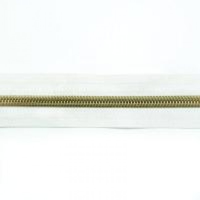 Рулонная молния спиральная тип 5 цвет белый звено золото