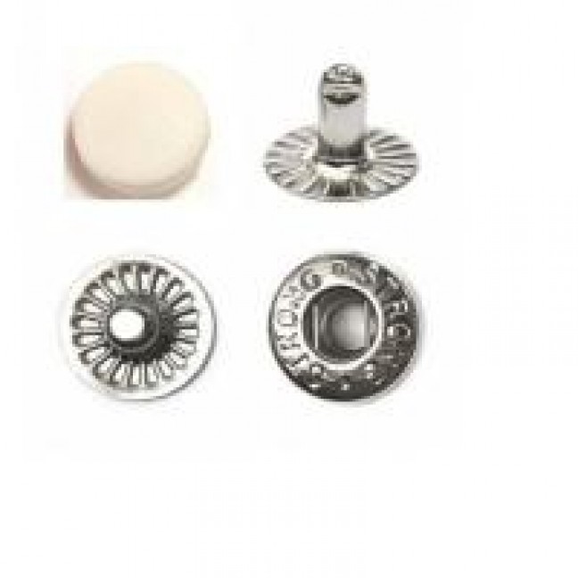 Кнопка для одежды 15 мм Альфа пластик цвет светло-бежевый