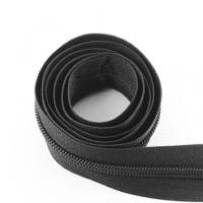 Рулонная молния спиральная тип 10 цвет черный 322 плотность 28.4 г/м