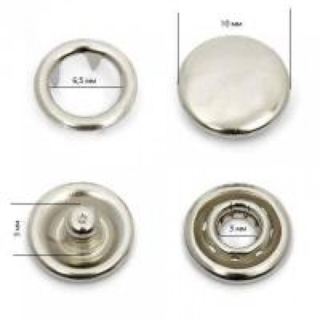 Кнопка рубашечная 10,5 мм нержавейка цвет никель