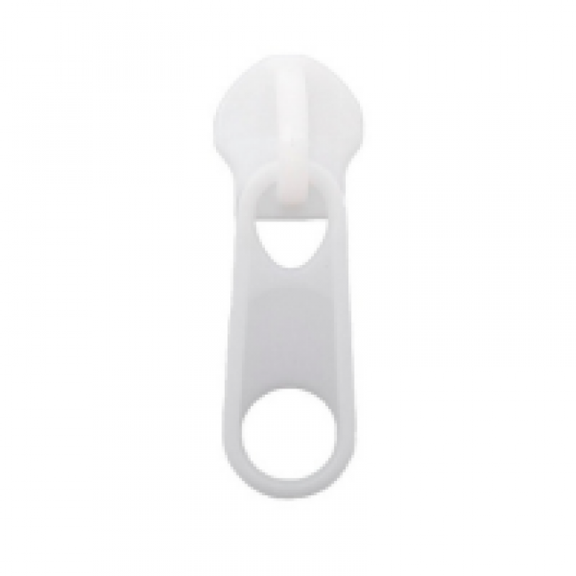 Бегунок для спиральной молнии тип 5 галантерейный пластиковый цвет белый