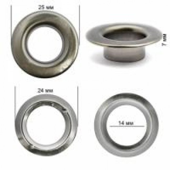 Люверсы 14 мм №27 сталь цвет темный никель