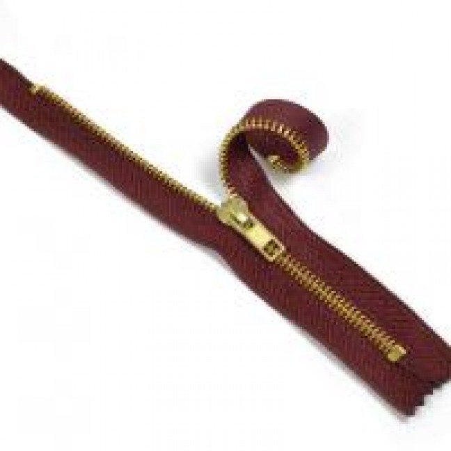 Молния джинсовая тип 5 18 см цвет бордовый 179