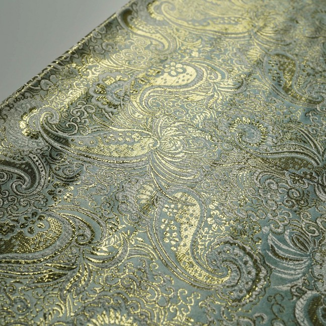 Парча Жаккард Золото 08 голубой