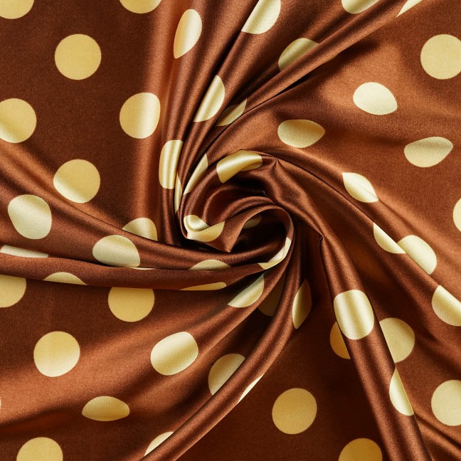 Атлас стрейч горох 08 коричнево-бежевый D1