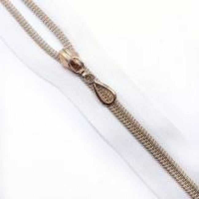 Молния декоративная спиральная тип 7 50 см разъемная цвет белый звено золото