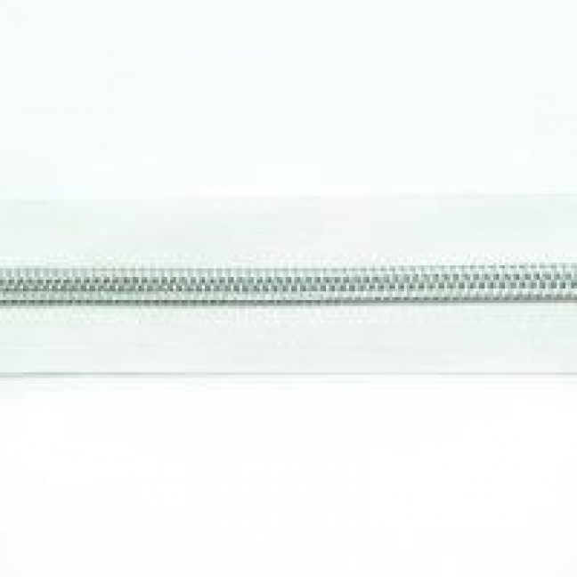 Рулонная молния спиральная тип 5 цвет белый звено серебро