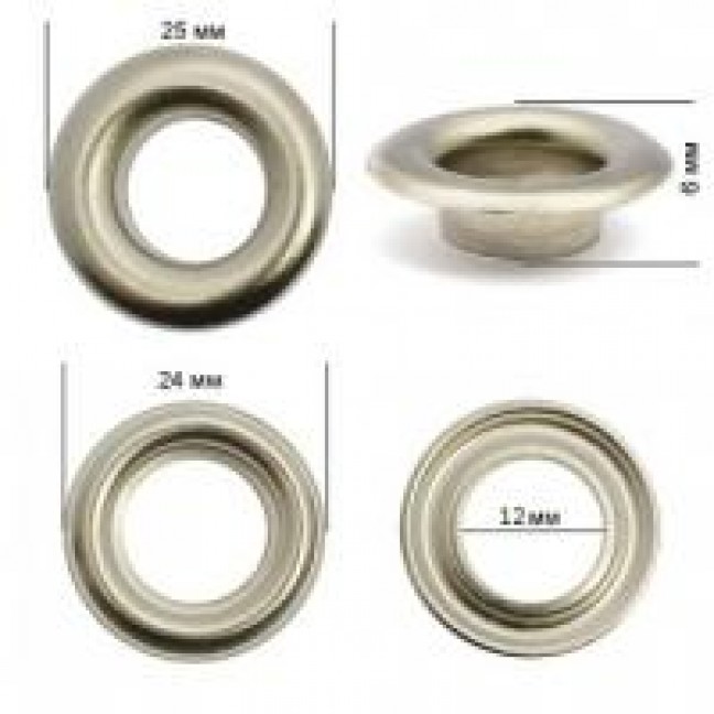 Люверсы 12 мм №26 нержавейка цвет никель