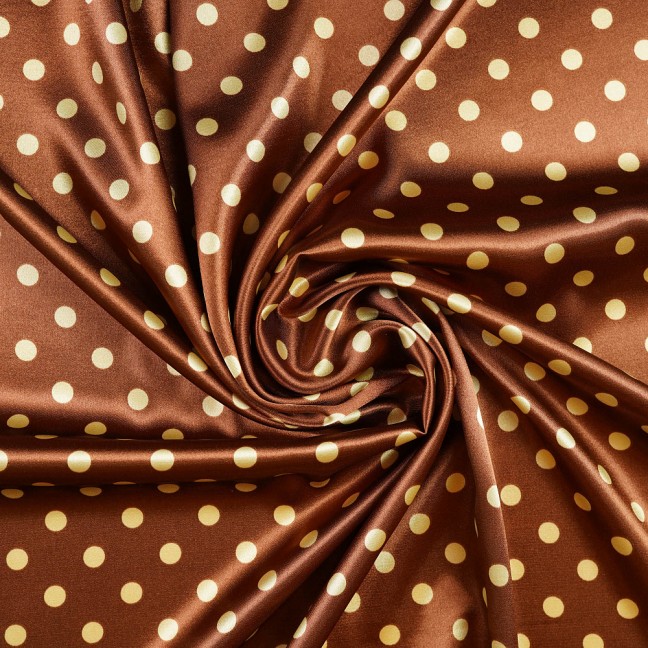 Атлас стрейч горох 08 коричнево-бежевый D2