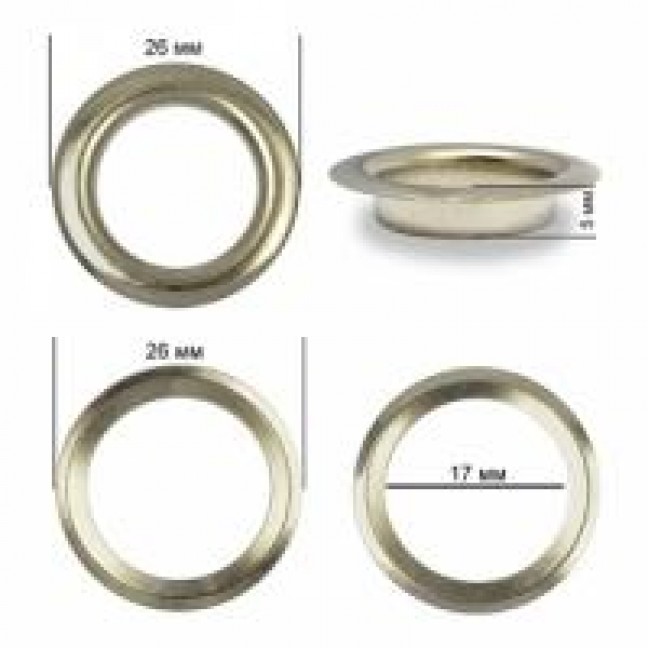 Люверсы 17 мм №31 сталь цвет никель