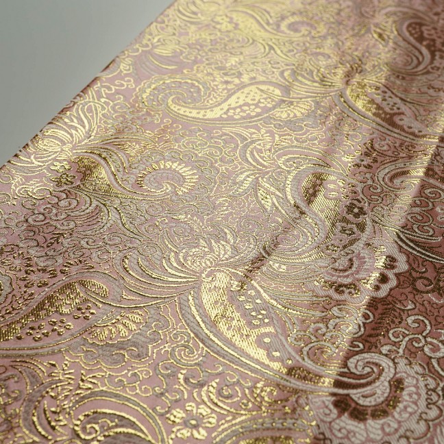Парча Жаккард Золото 07 розовый купить по цене производителя  Москва магазин Акварель Текс поставки оптом  Сочи  Краснодар, купить оптом ткани для пошива штор и одежды