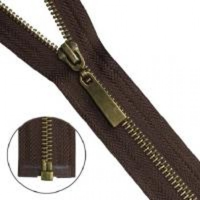 Молния металлическая тип 5 60 см разъемная цвет коричневый 304