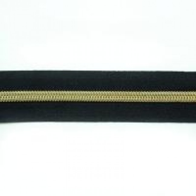 Рулонная молния спиральная тип 5 цвет черный звено золото