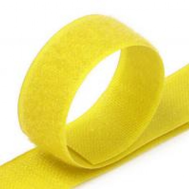 Лента-липучка велькро пришивная 25 мм цвет желтый