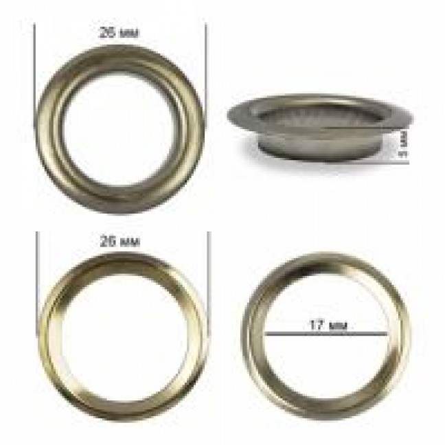 Люверсы 17 мм №31 сталь цвет темный никель