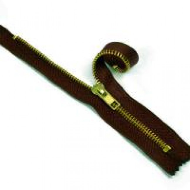 Молния металлическая тип 5 16 см н/р цвет коричневый 304