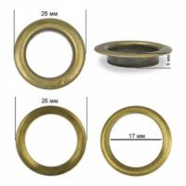 Люверсы 17 мм №31 нержавейка цвет антик