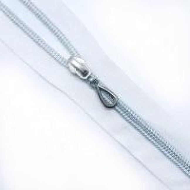 Молния декоративная спиральная тип 7 20 см н/р цвет белый звено серебро