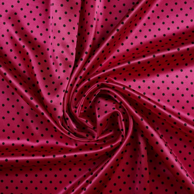 Атлас стрейч горох 04 розово-черный D4
