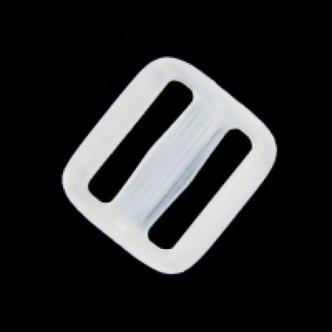 Пряжка двухщелевая пластик ПП 20 мм цвет прозрачный