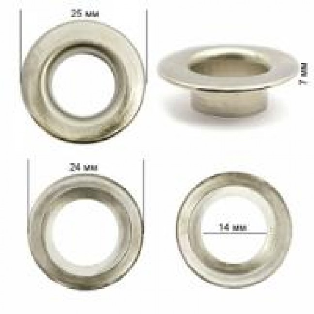 Люверсы 14 мм №27 сталь цвет никель