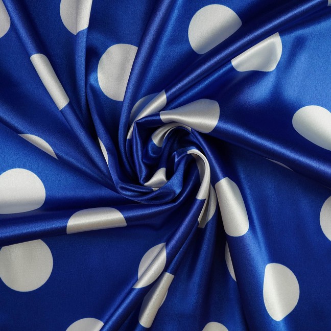  Атлас стрейч горох 02 сине-белый D3