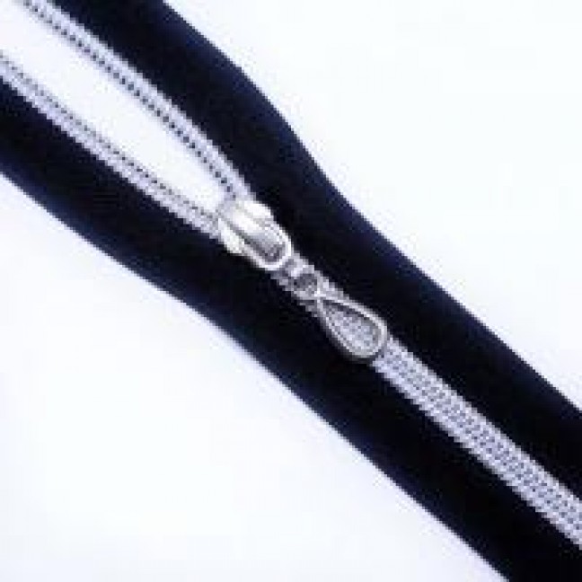 Молния декоративная спиральная тип 7 16 см н/р цвет черный звено серебро